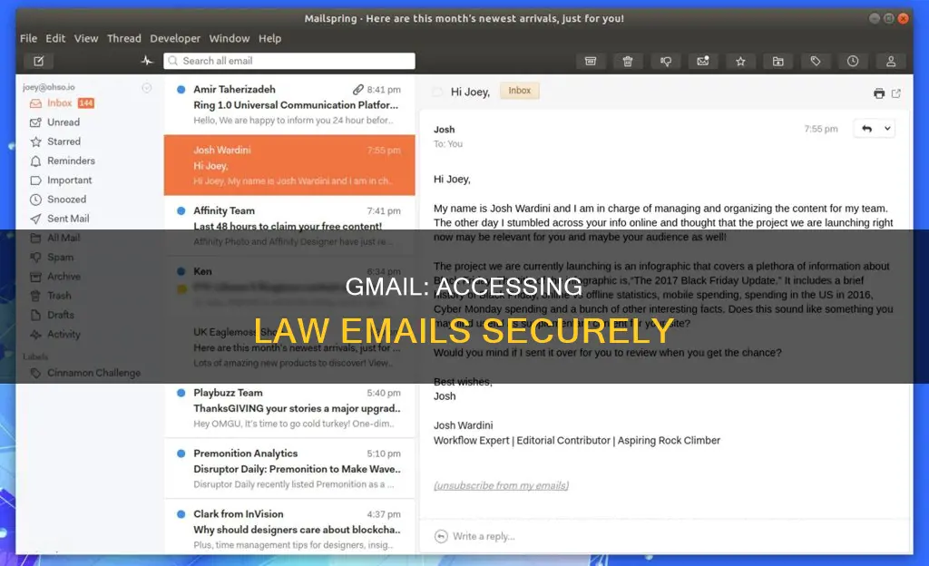 can i use gmail to access law email