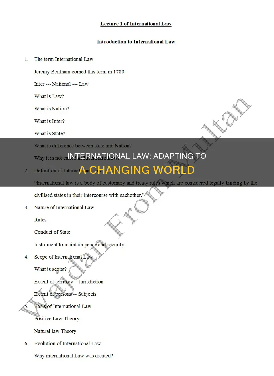 can international law adapt to new realities