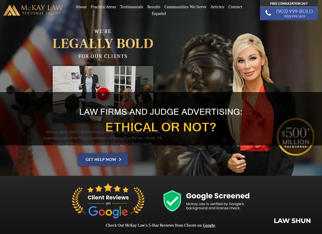 can law firm advertise judge