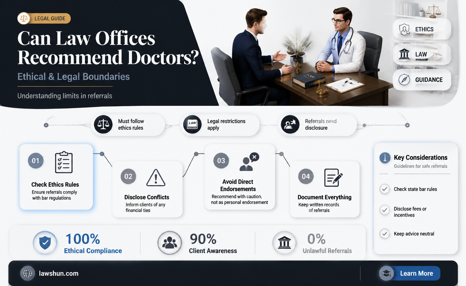 are law offices not allowed to recommend doctors