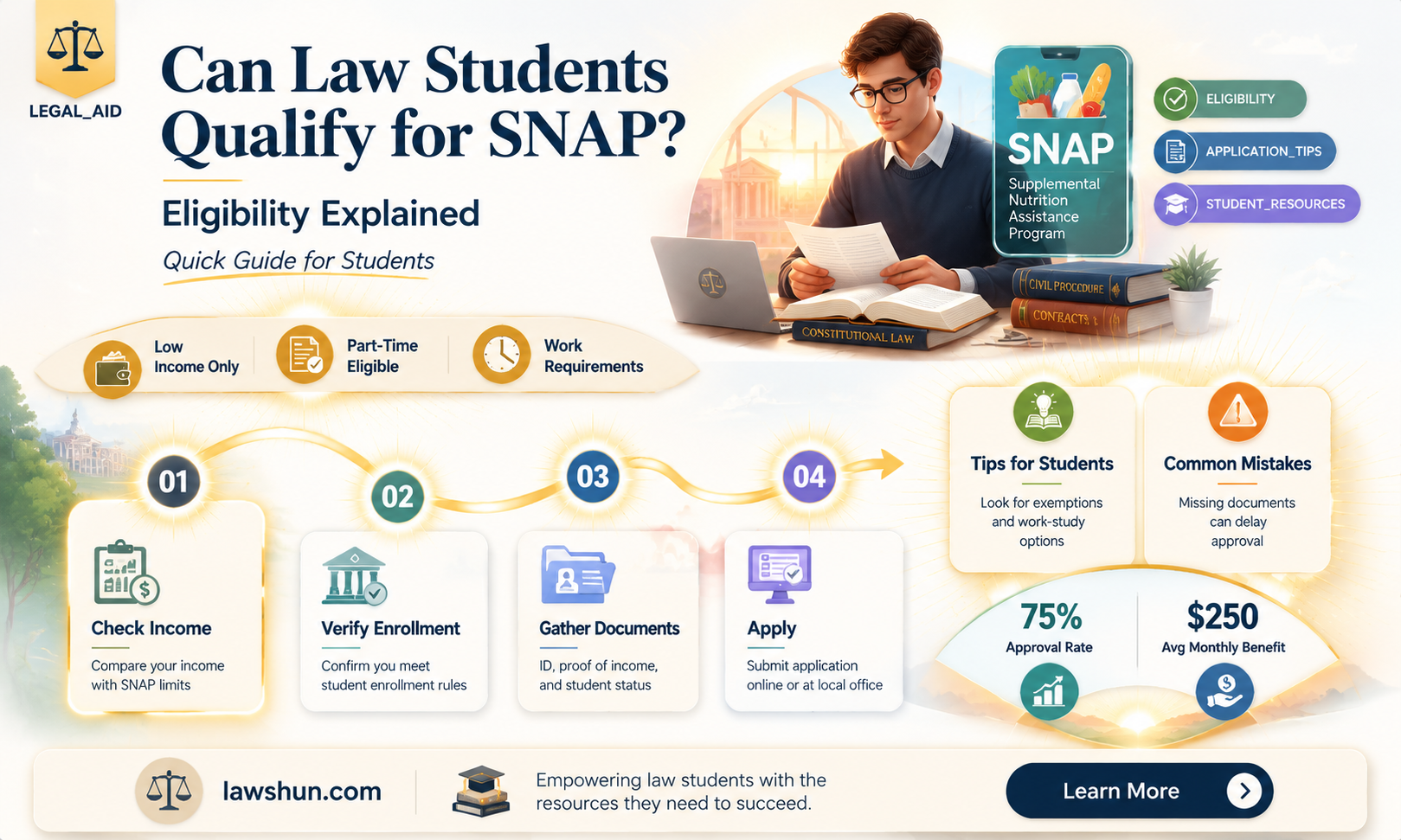 are law students eligible for snap