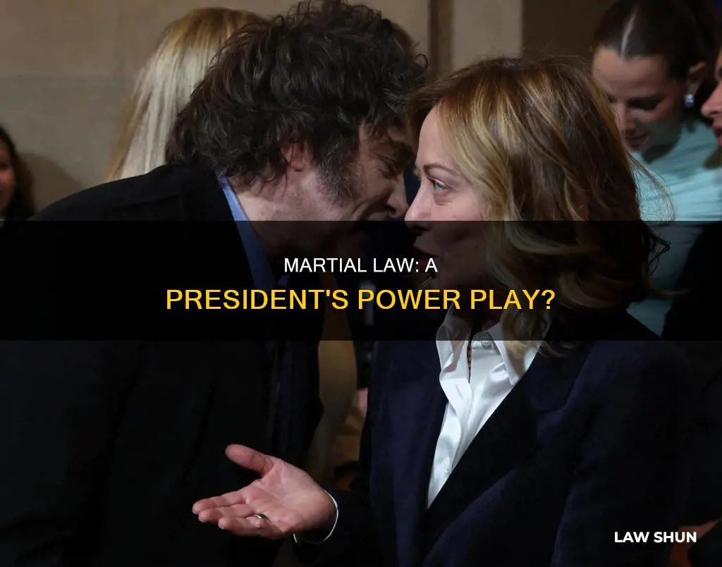 can marsall law be used to prevent installng president