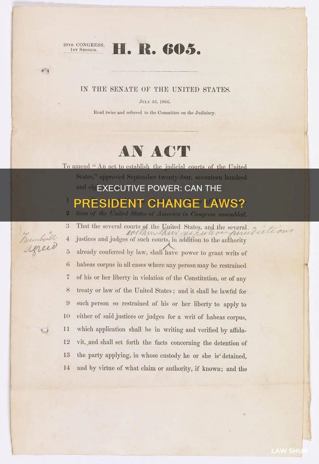 can presdient change the law