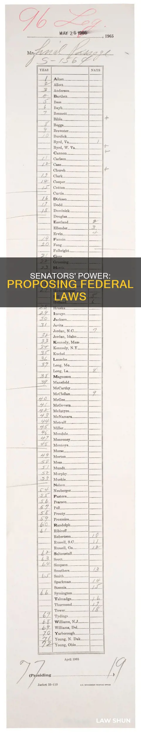 can senators propose new federal law