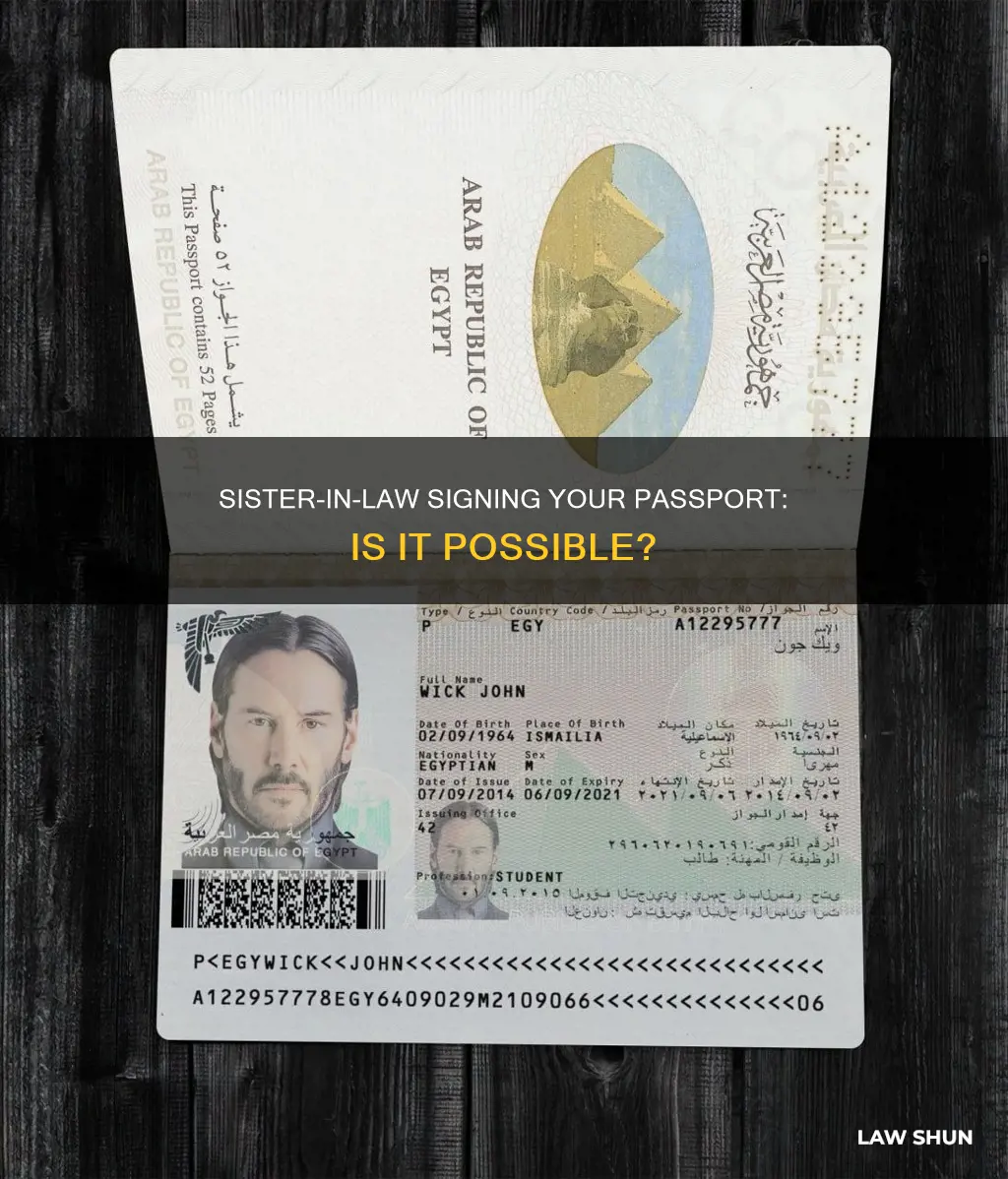 can sister in law sign passport