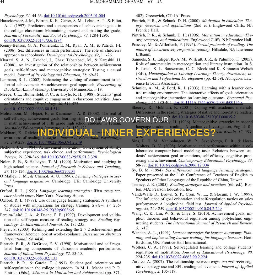 can subjective experiences have laws