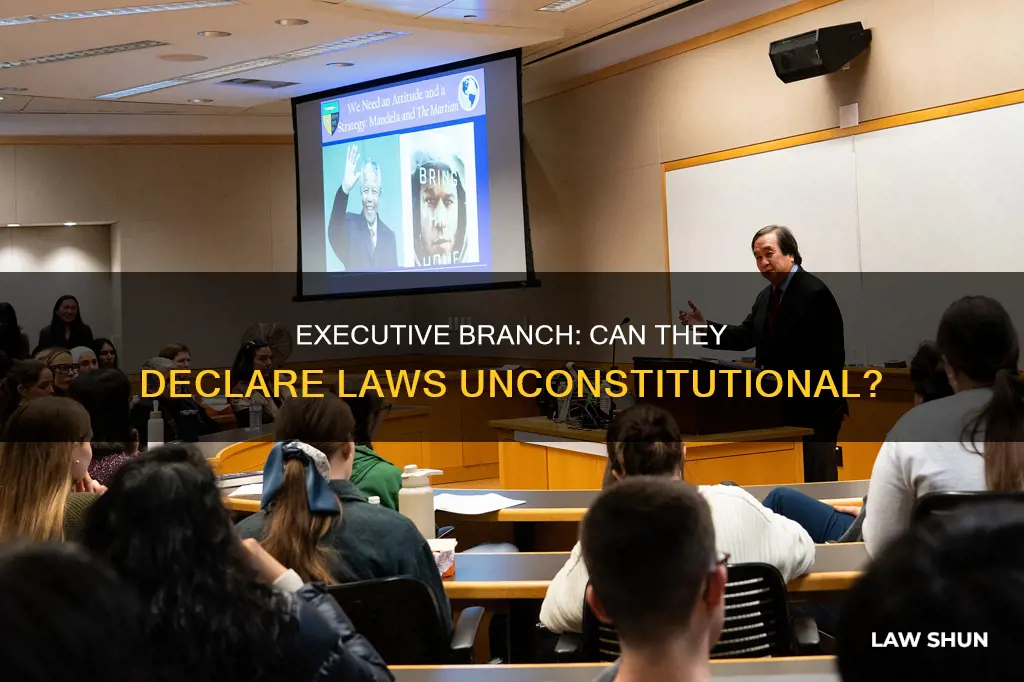 can the executive branch declare laws unconstitutional