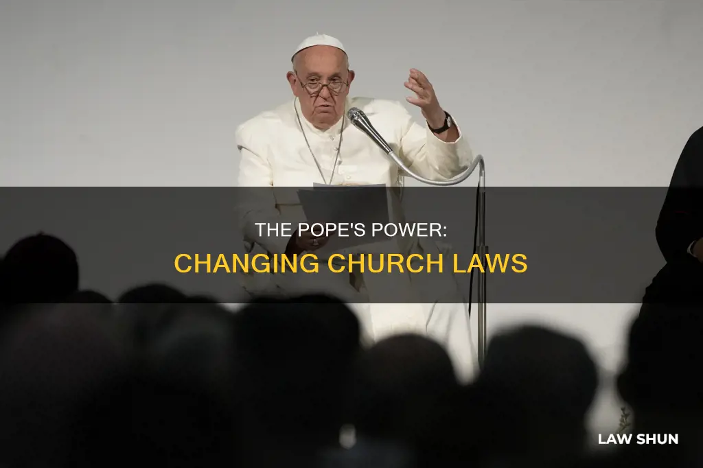 can the pope change any church law at any time