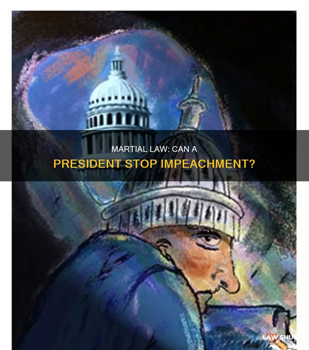 can the president stop his impeachment by ordering marshal law