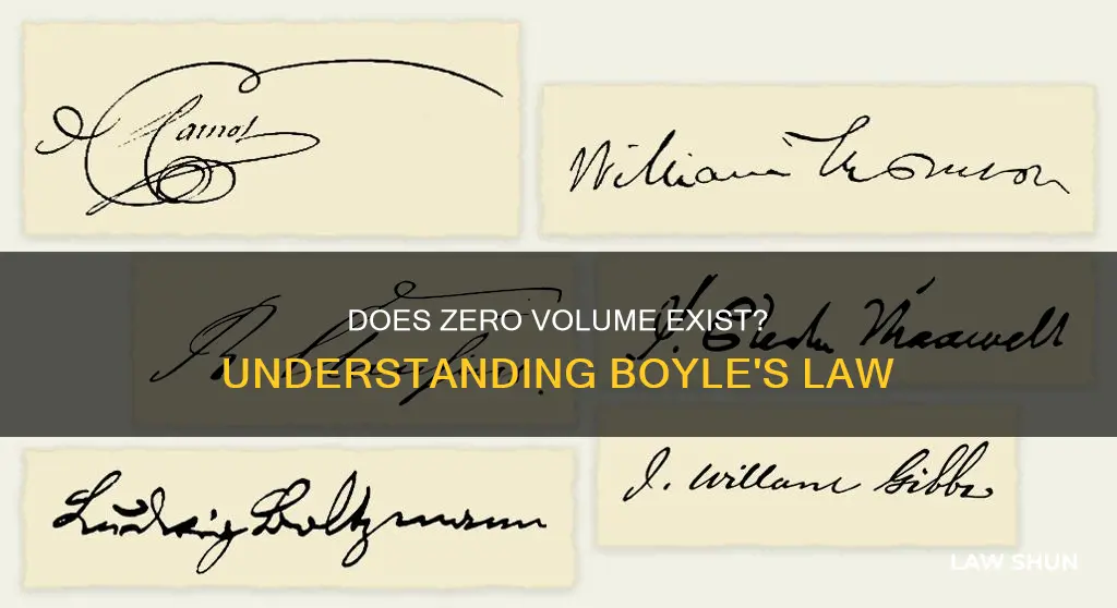 can the volume ever be 0 when using boyle