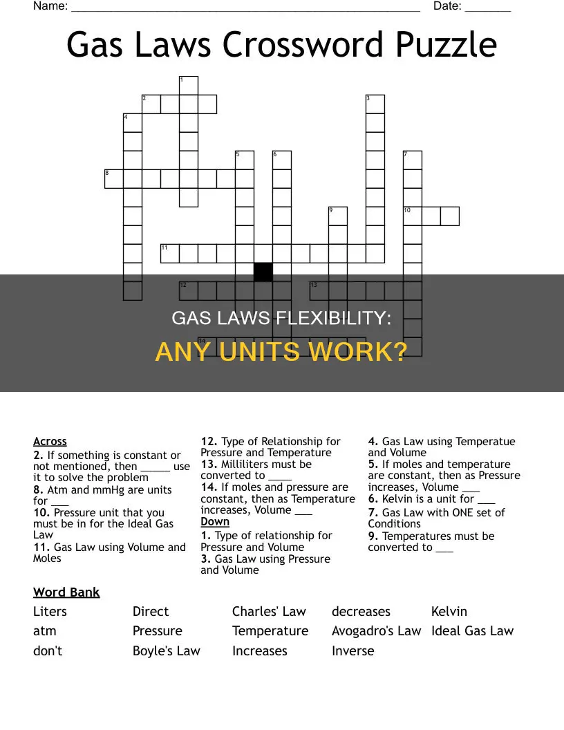 can u use any units in gas laws