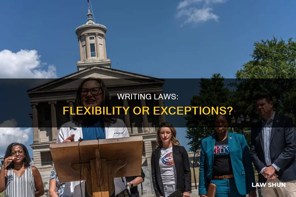can we make exceptions when writing law