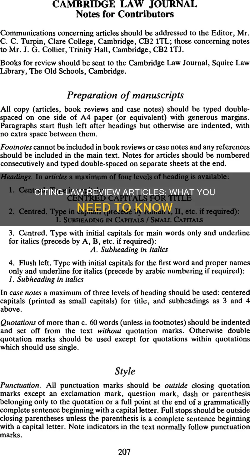 can you cite a law review article
