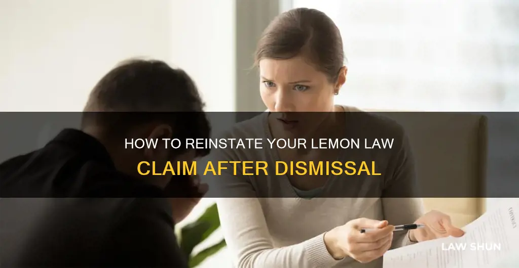 can you refile a lemon law claim after its dismissed