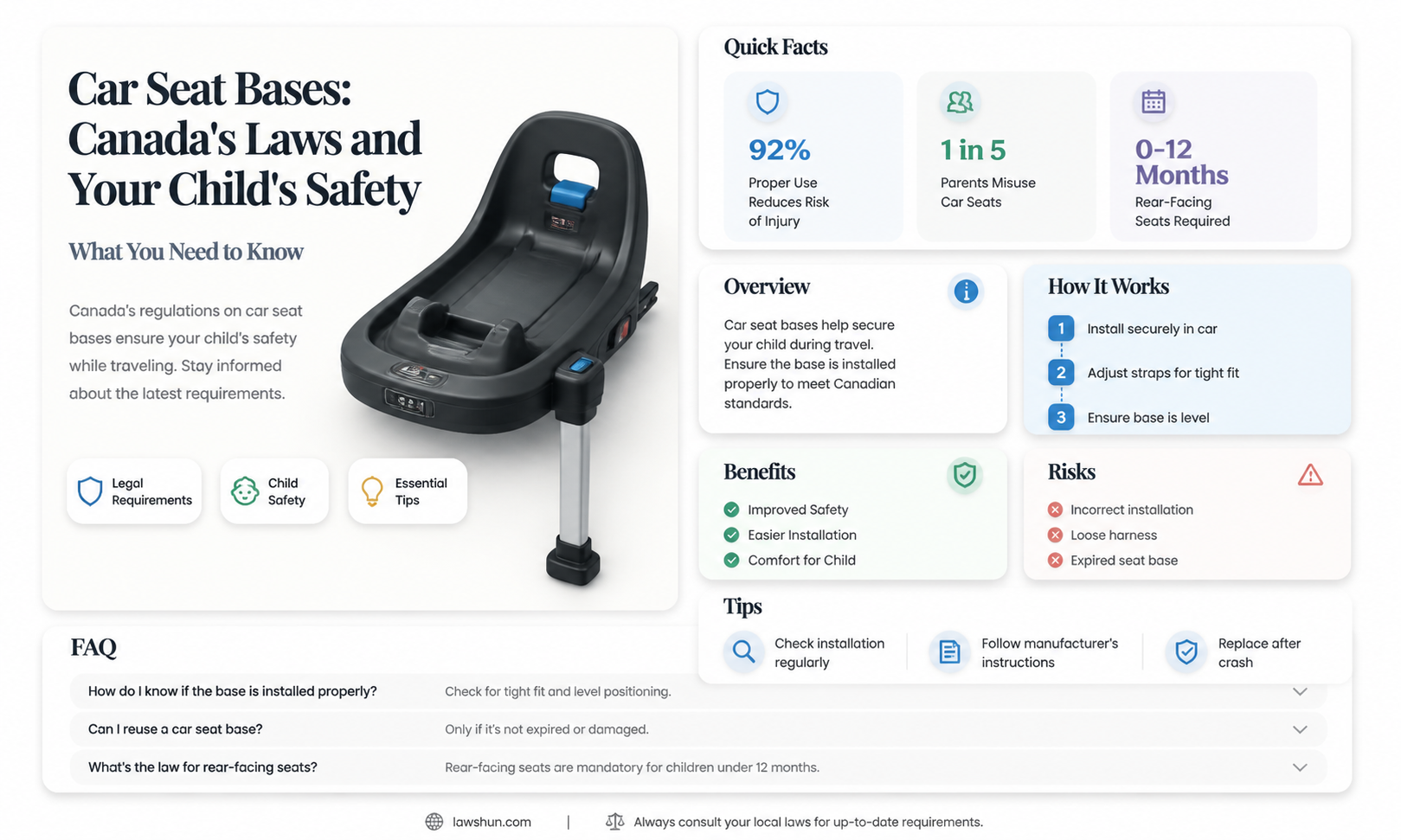 are car seat bases required by law in canada