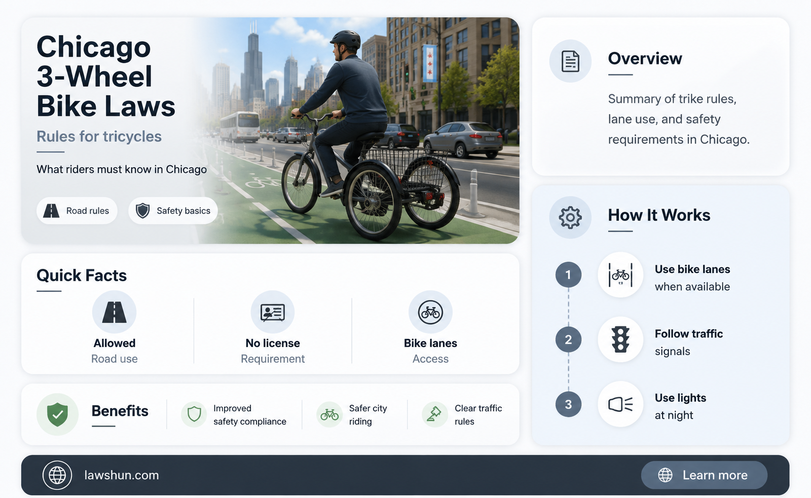 are there laws about 3 wheel bikes in chicago illinois