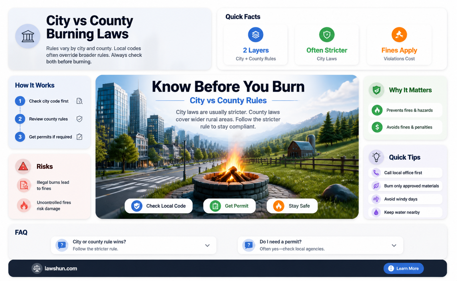 are burning laws different for county and city