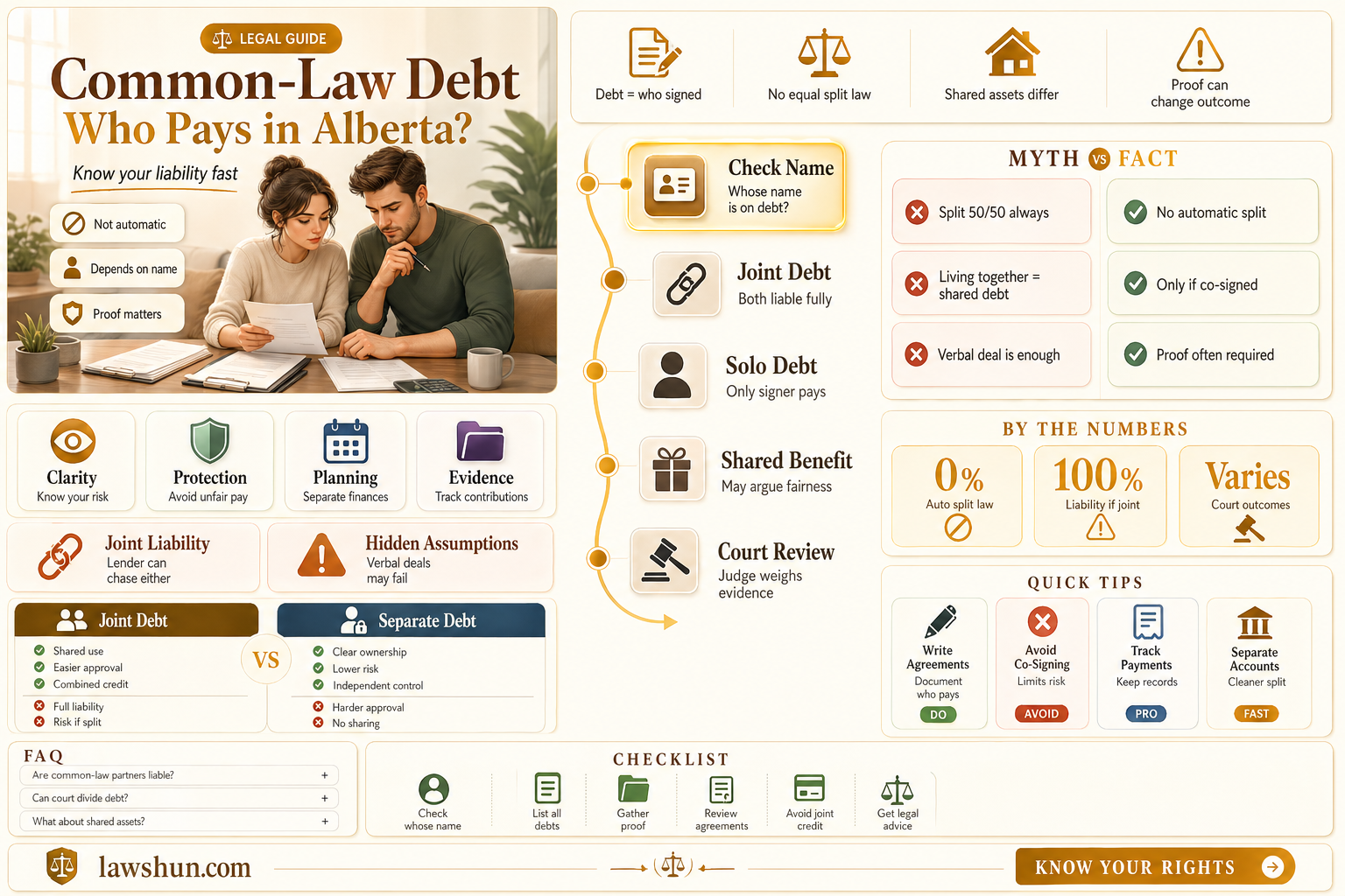 am i responsible for my common law partners debt alberta