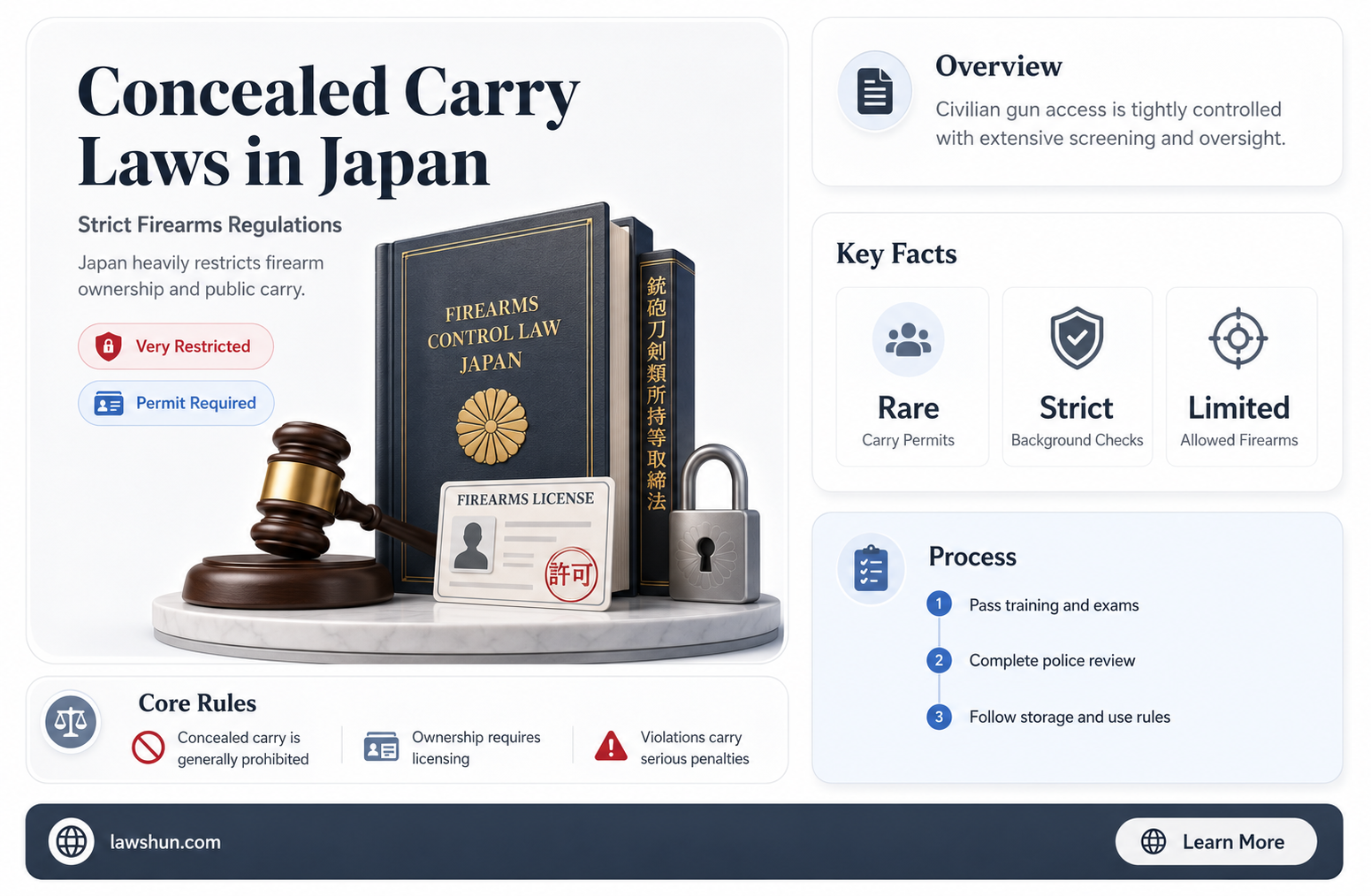 are there concealed carry laws in japan