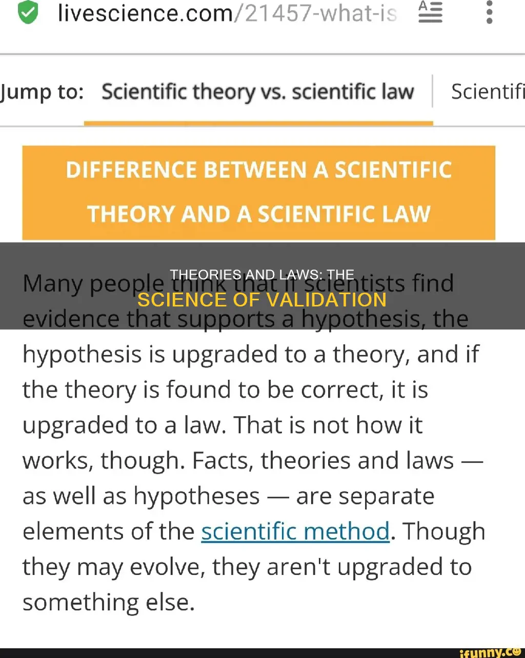 could a theory or hypothesis become a law