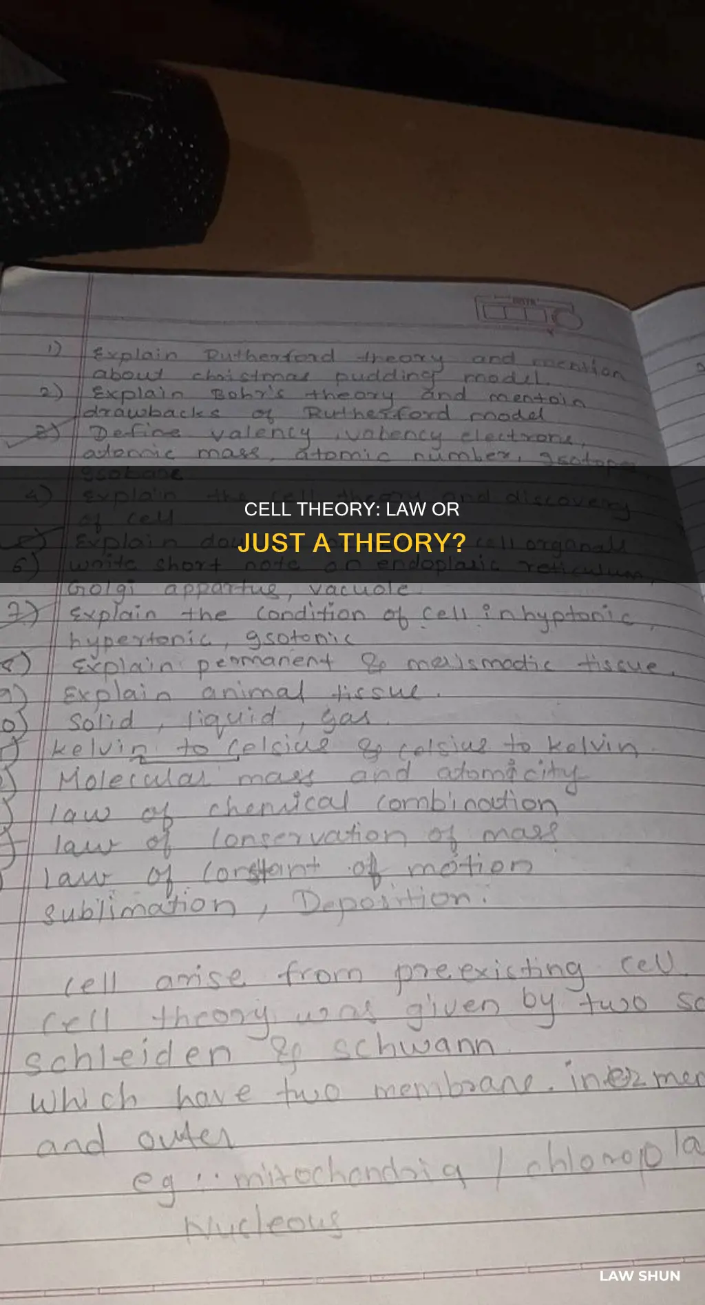 could cell theory ever become a law