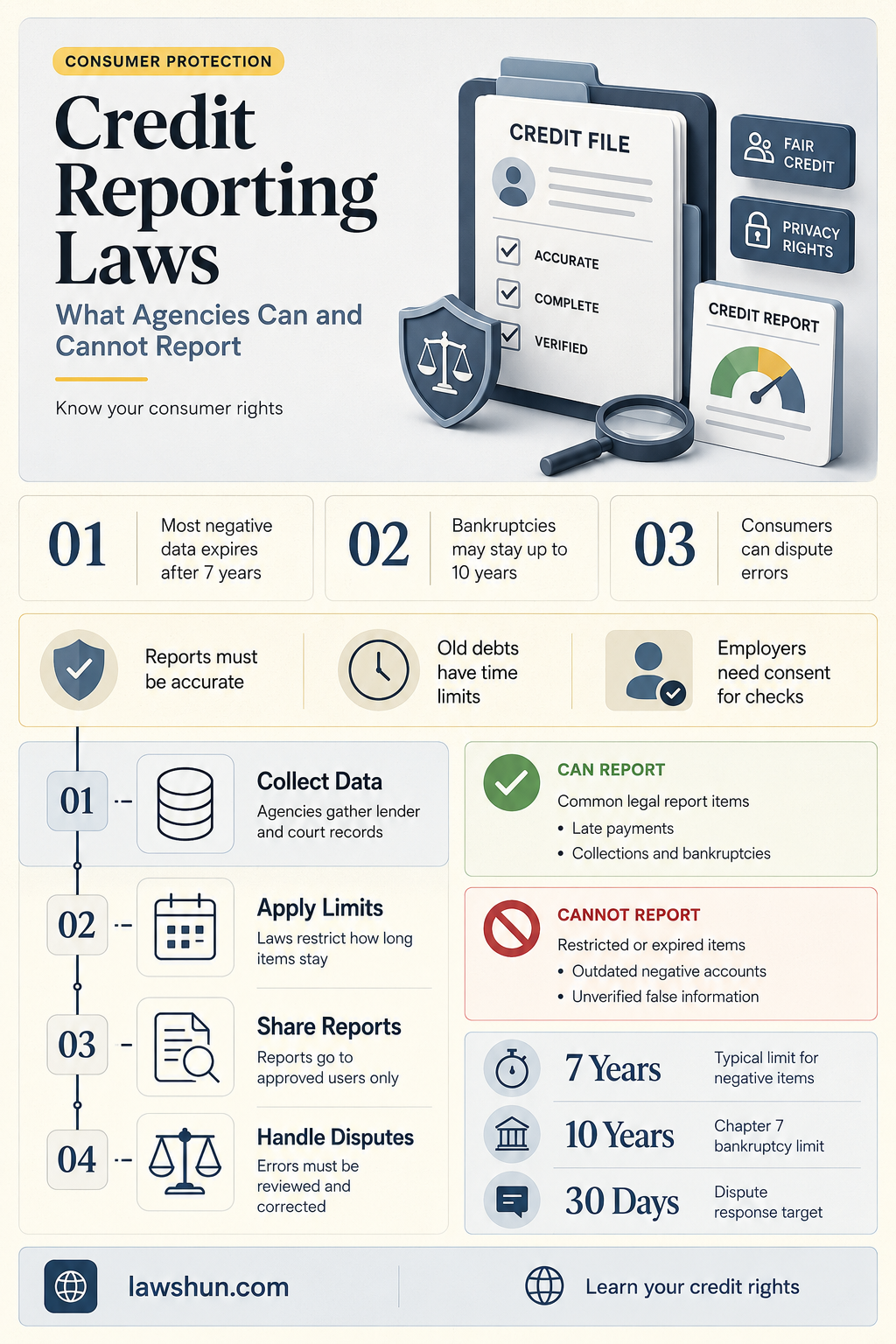 are there an laws regarding what credit reporting agencies report