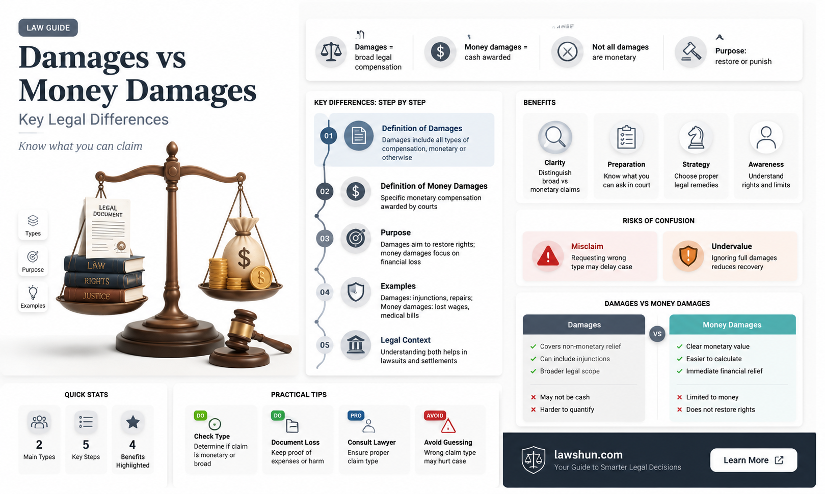 are damages and money damages the same contract law