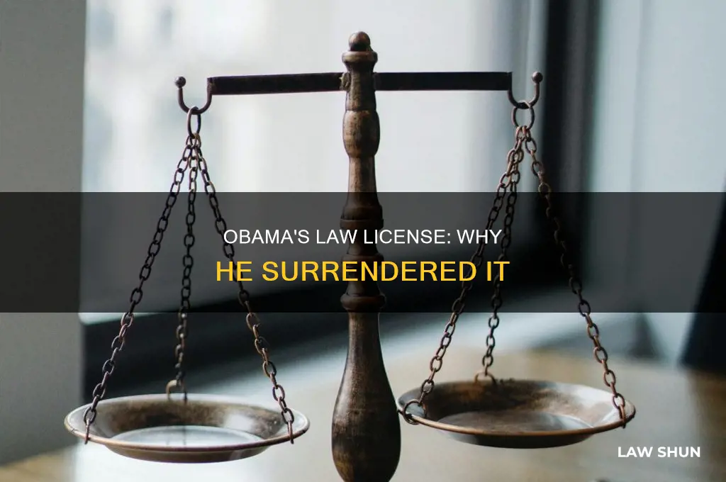 did barrack obama surrender his law license