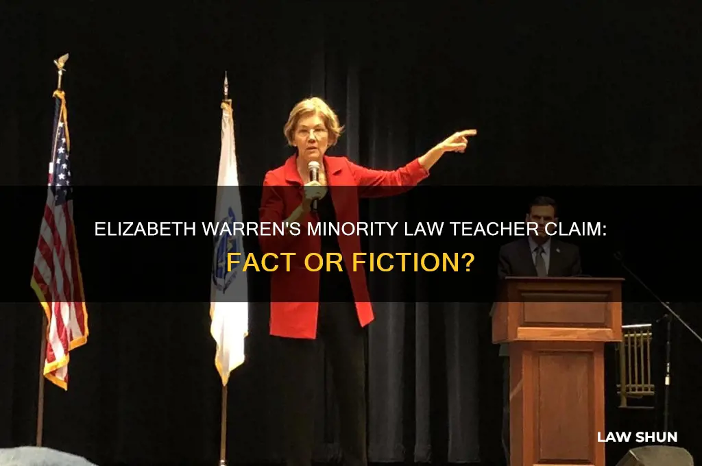 did elizabeth warren list herself as a minority law teacher