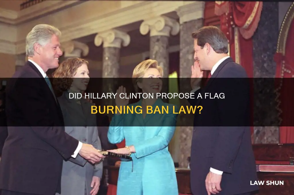 did hilary clinton propose a law to ban flag burning