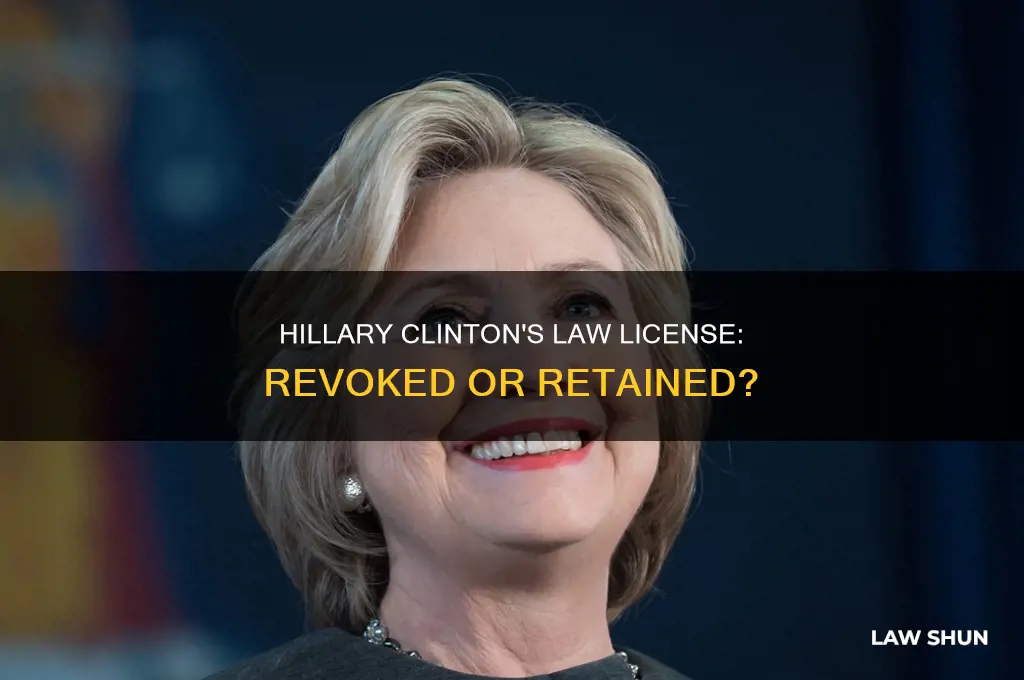 did hillary clinton lose his license to law