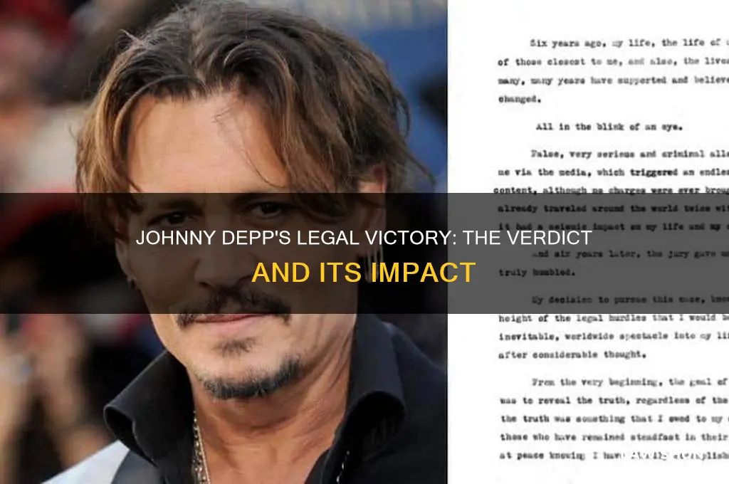 did johny depp win his law suit