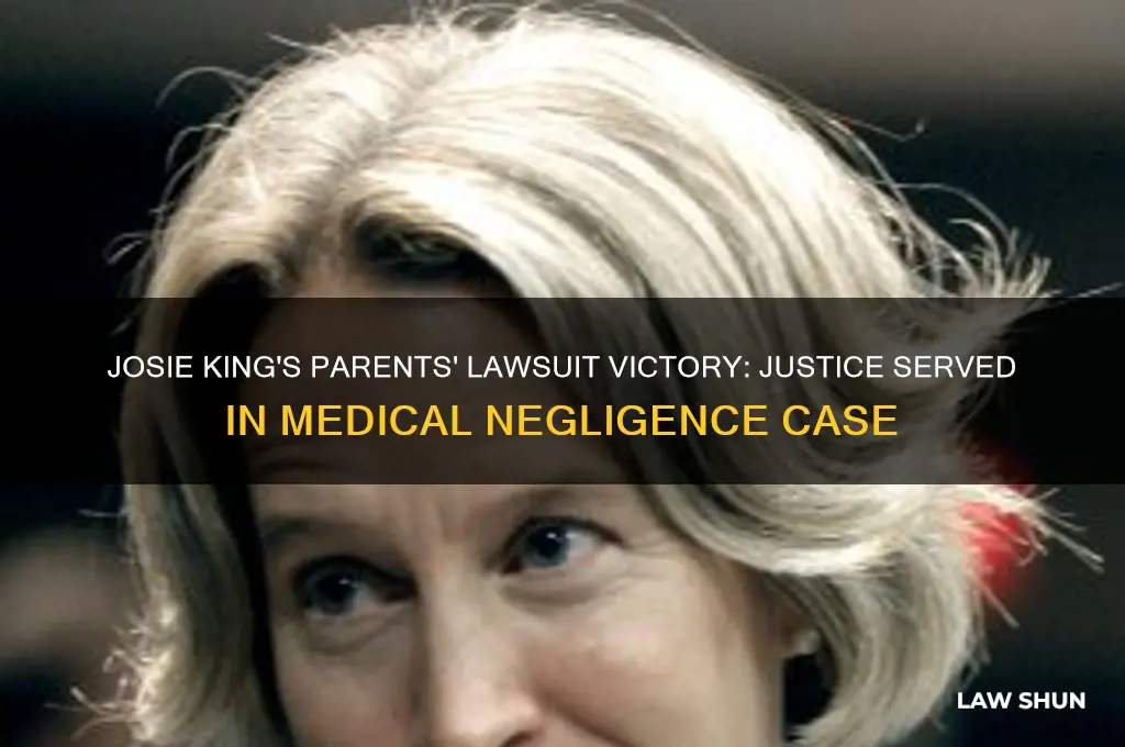 did josie kings parents win a law suit