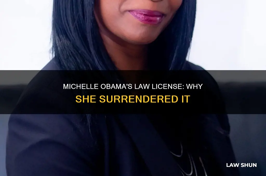 did michele obama surrender law license