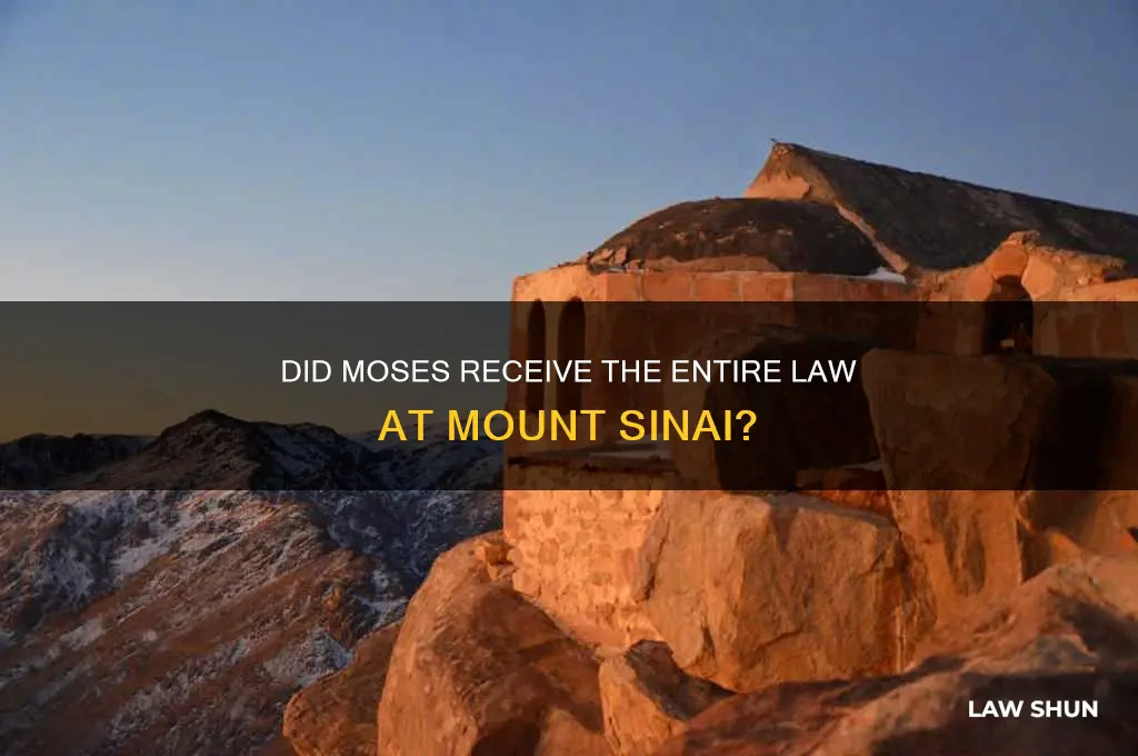 did moses receive all of the law at mt sinai