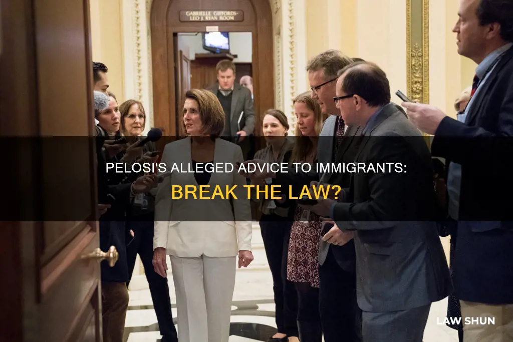 did nancy pelosi tell illegal imagrants to break the law