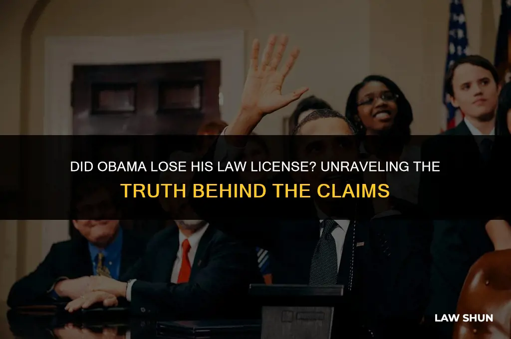 did obama lose his law liscense