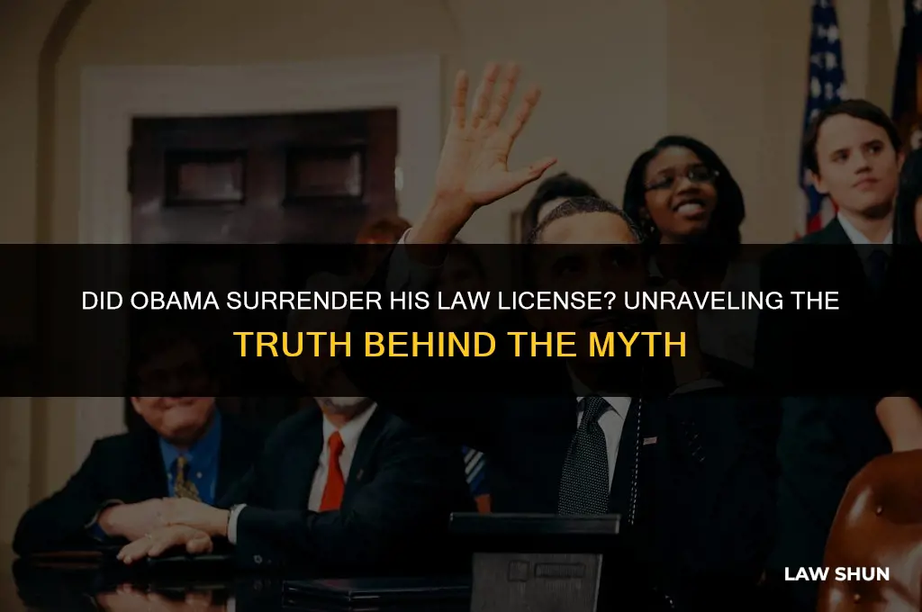 did obama surrender his law licence