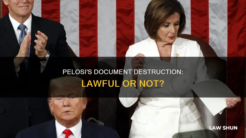 did pelosi break the law by destroying a government document