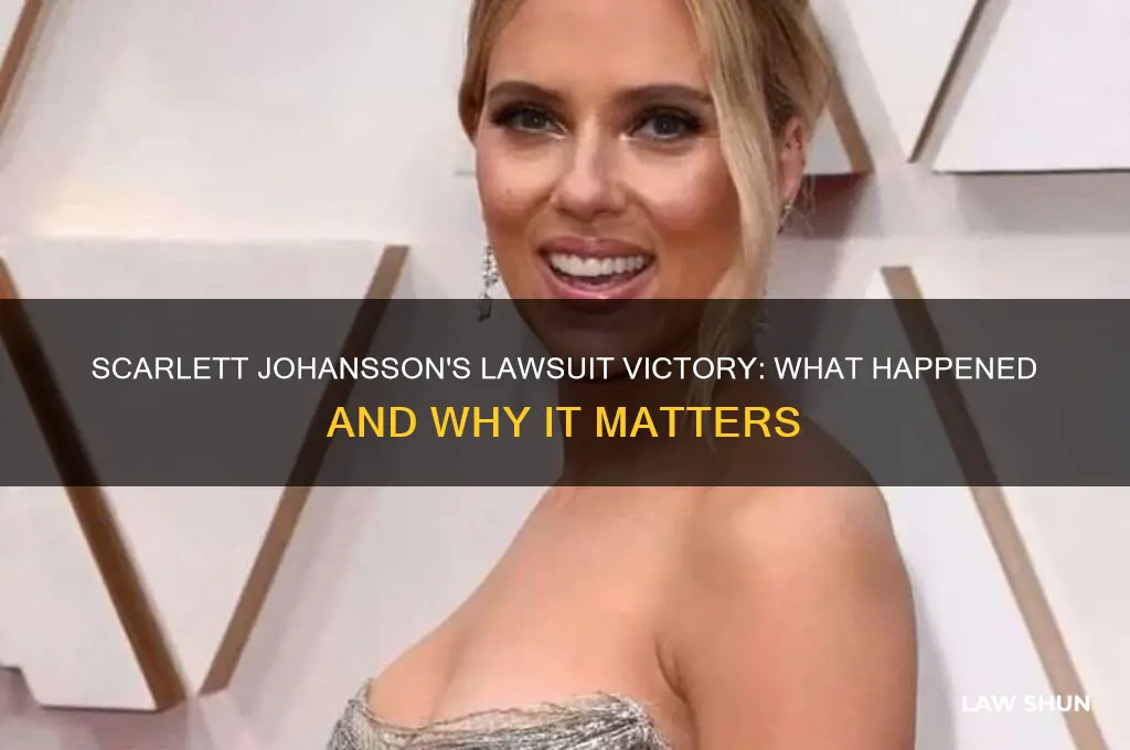 did scarlett johansson win her law suit