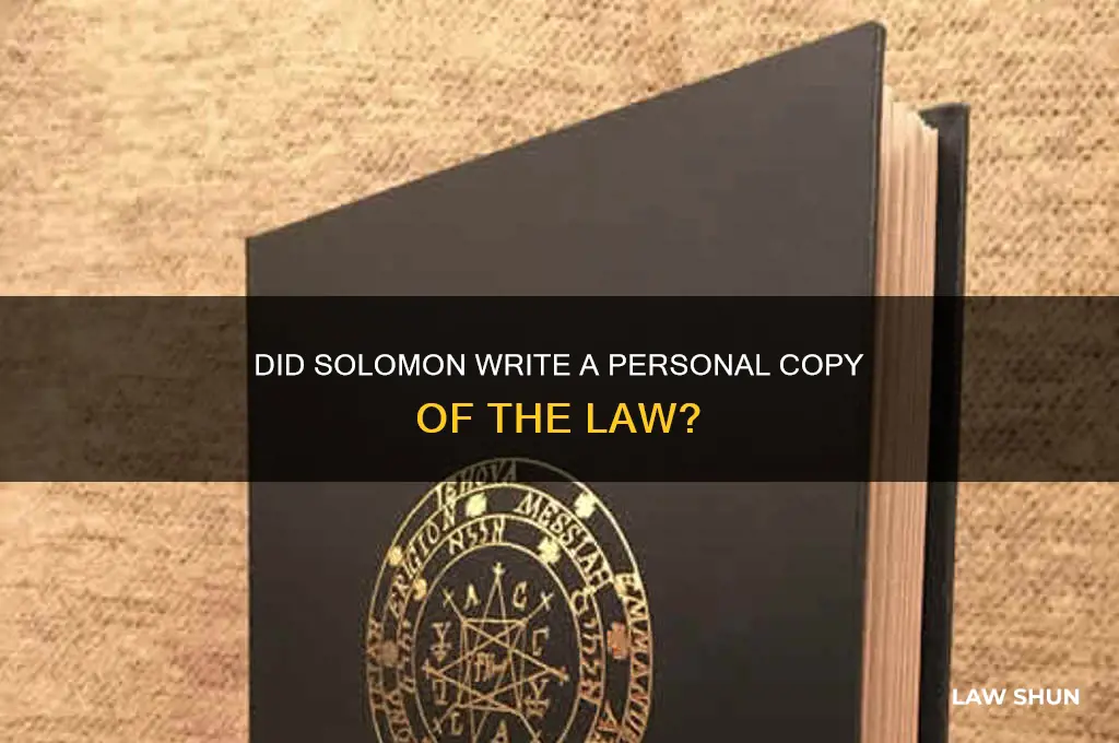 did solomon write a copy of the law for himself