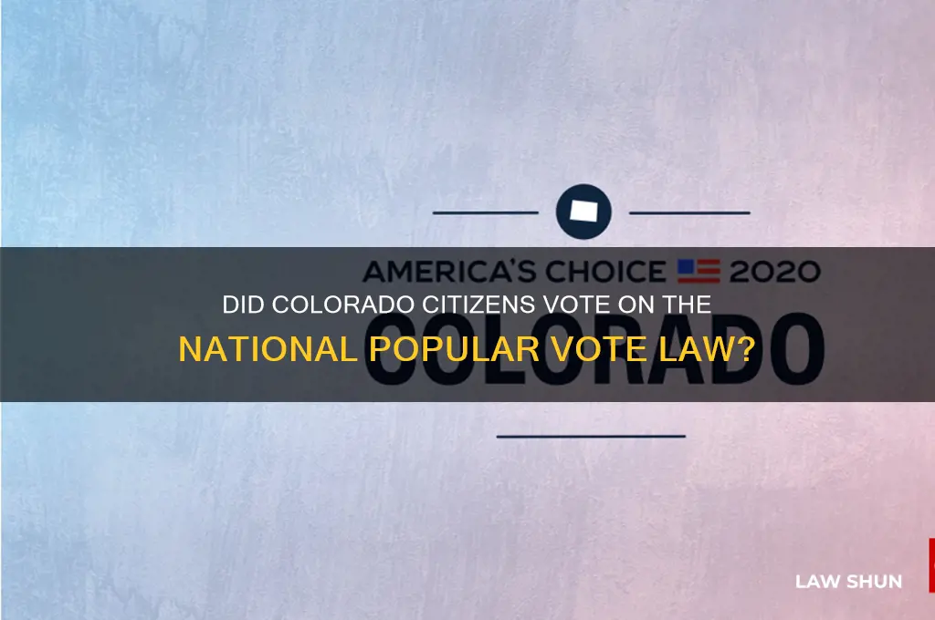 did the citizens vote on colorado national popular vote law