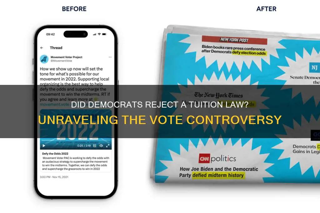 did the democrats vote down a law on tuition