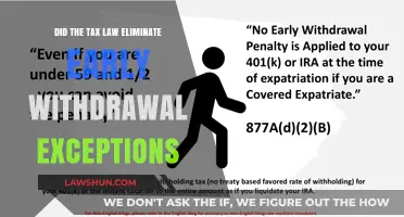 Tax Law: Early Withdrawal Exceptions Removed?