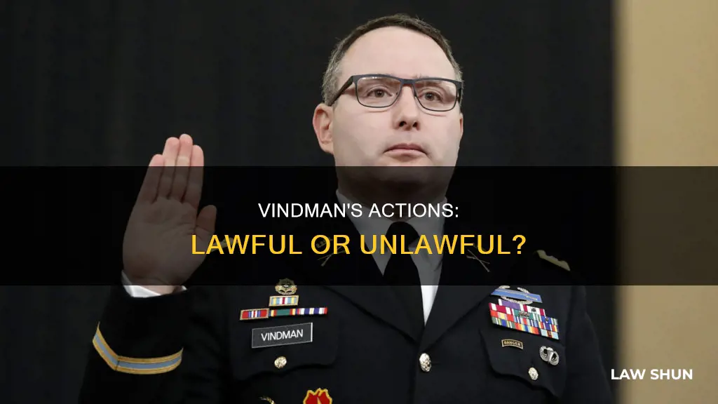 did vindman break the law