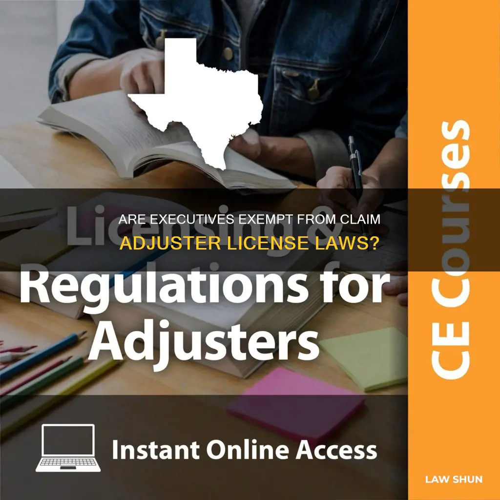 do claim adjuster license laws apply to executives