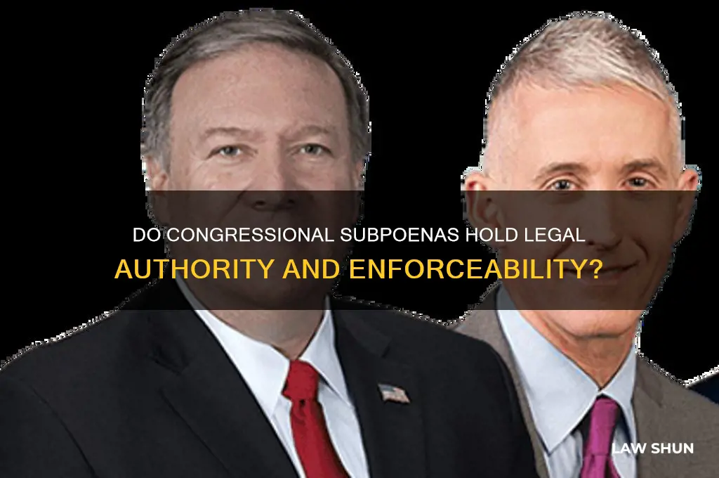 do congressional subpoenas carry the weight of law