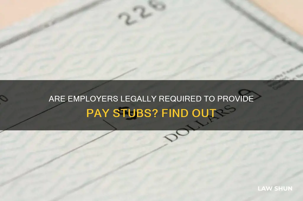 do employers have to provide a check stub by law