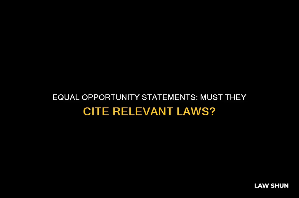 do equal opportunity statements have to include the relevant laws