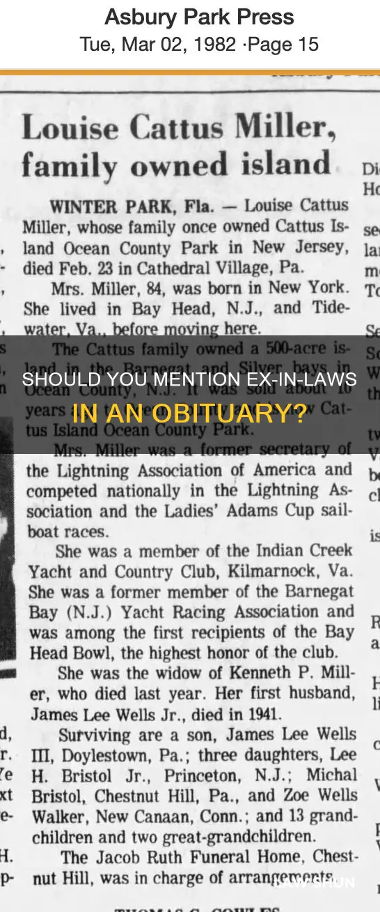 do have to mention ex-brother in laws in an obituary